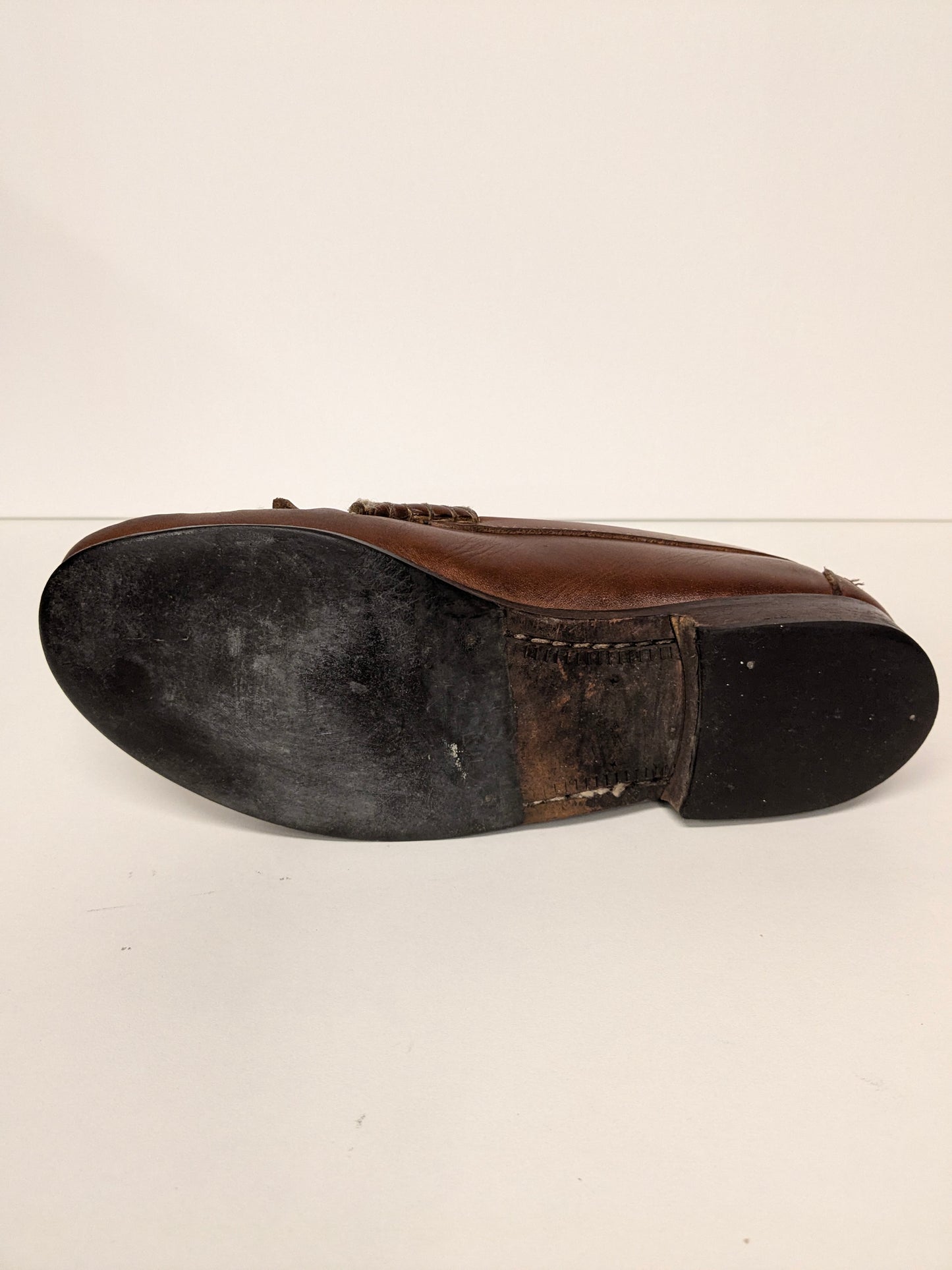 Vintage Leren Mocassins. Bruin gekleurd. Maat 41.