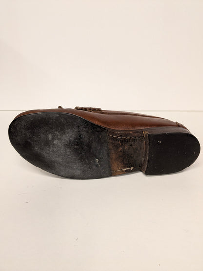 Vintage Leren Mocassins. Bruin gekleurd. Maat 41.