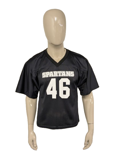 Spartans sport shirt. Zwart gekleurd. Maat M.