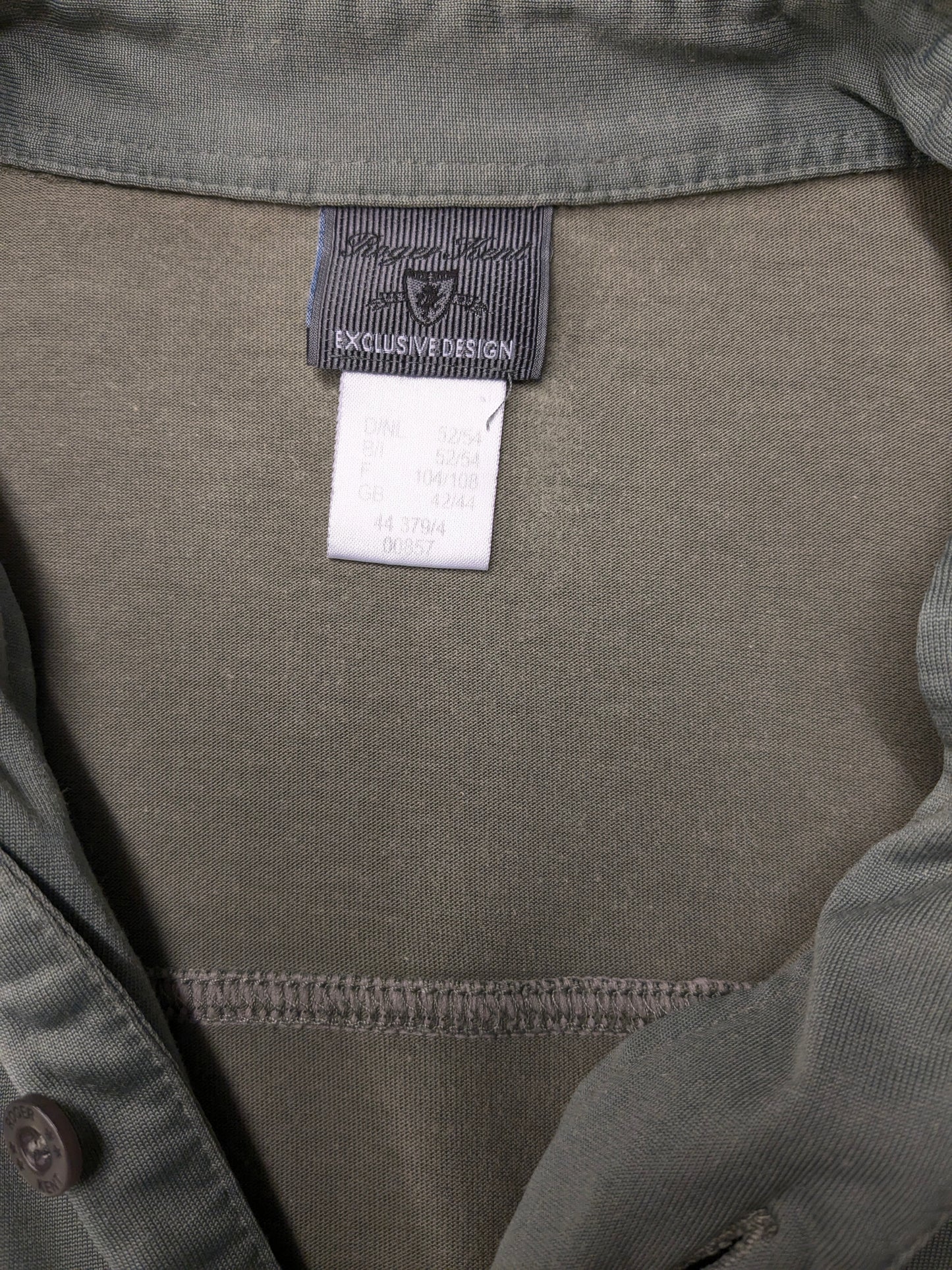 Roger Kent vintage polo met elastische band. Groen gekleurd. Maat L.