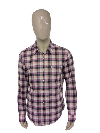 Chemise Orange Boss. Vérinère en noir et blanc violet. Taille xl.