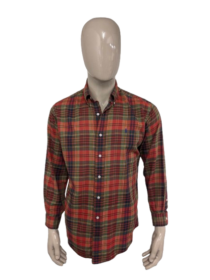 Polo Ralph Lauren Camisa. Amarillo verde rojo a cuadros. Tamaño M. Fit personalizado.