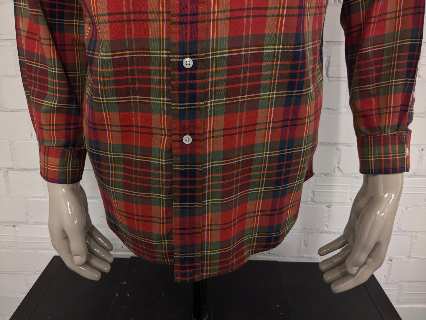 Polo Ralph Lauren Camisa. Amarillo verde rojo a cuadros. Tamaño M. Fit personalizado.