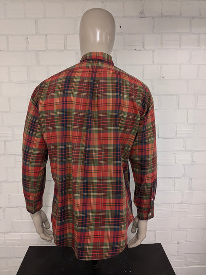 Polo Ralph Lauren Camisa. Amarillo verde rojo a cuadros. Tamaño M. Fit personalizado.