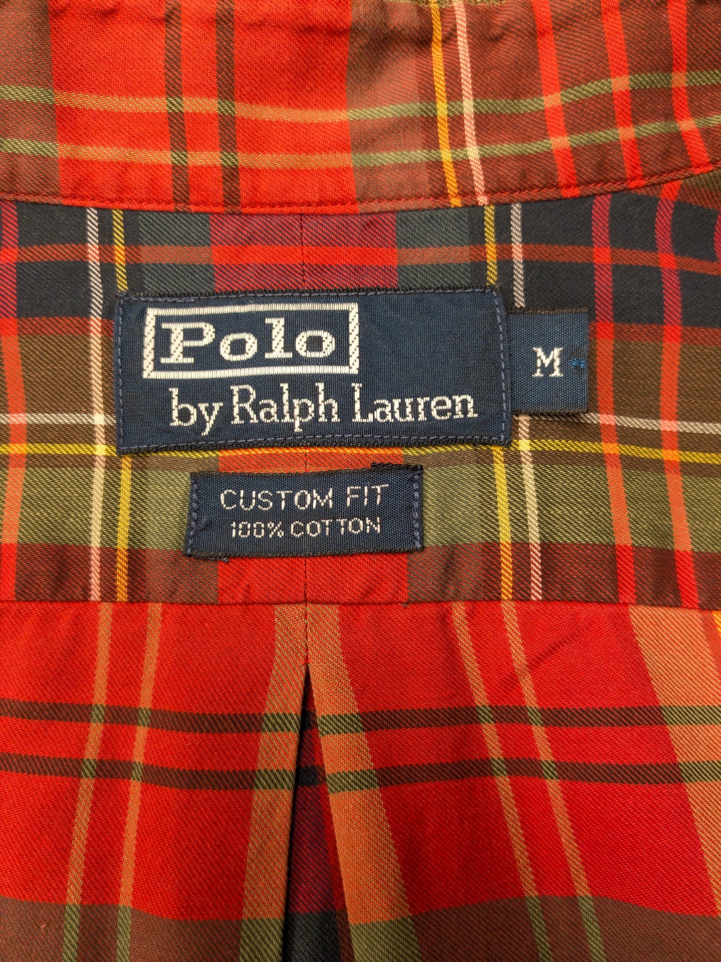 Polo Ralph Lauren Camisa. Amarillo verde rojo a cuadros. Tamaño M. Fit personalizado.