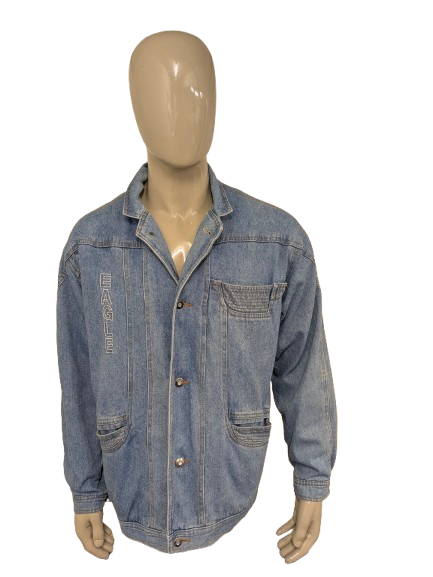 Vintage Fuiore Lightly lined jeans / denim jacket. Light Blue colored. Size XL.
