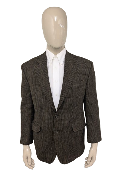 Lauren Ralph Lauren Wool jacket. Dark Brown Black checked. Size 52 / L.