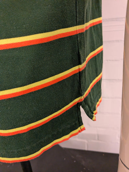 Walbusch Polo. Grün gelb orange gestreift. Größe L.