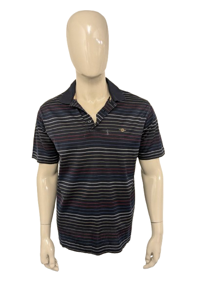 Baileys Polo. Blau / farbig gestreift. Größe L.