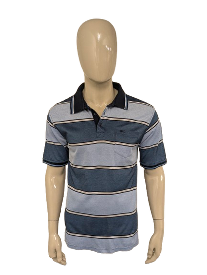 Comandante Polo. Rayas de color gris blanco azul. Tamaño L.