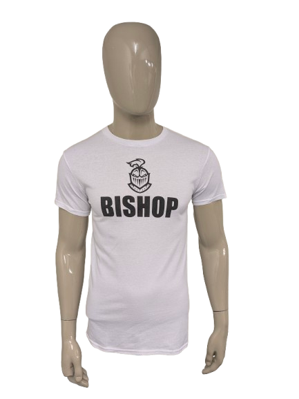 Bishop shirt – wit met opdruk – maat S