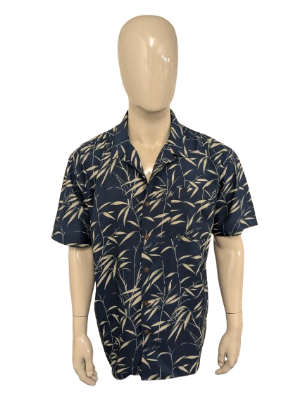 Northern Elements Shirt Short Maniche. Stampa blu verde. Taglia XL.