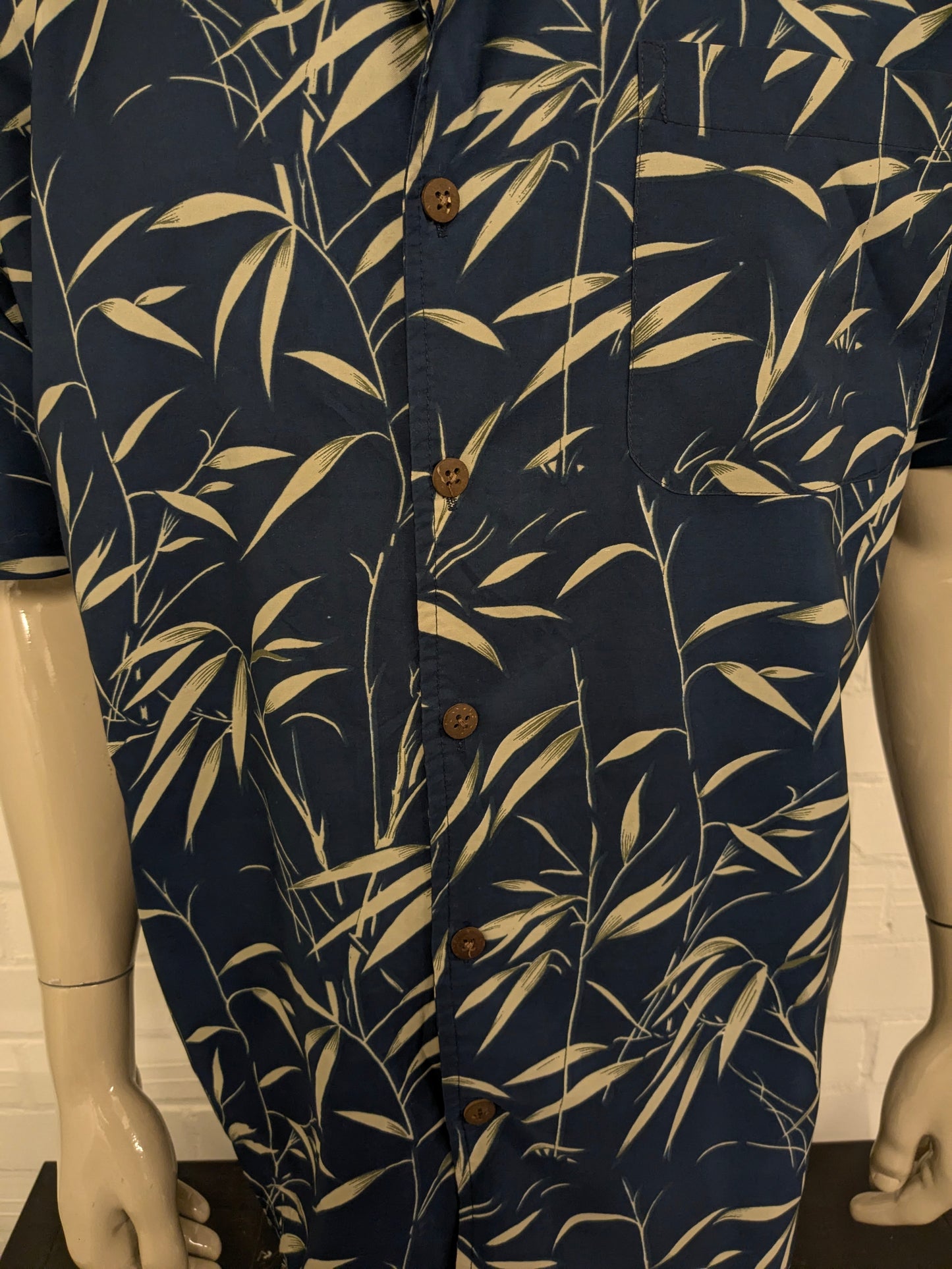 Northern Elements Shirt Short Maniche. Stampa blu verde. Taglia XL.