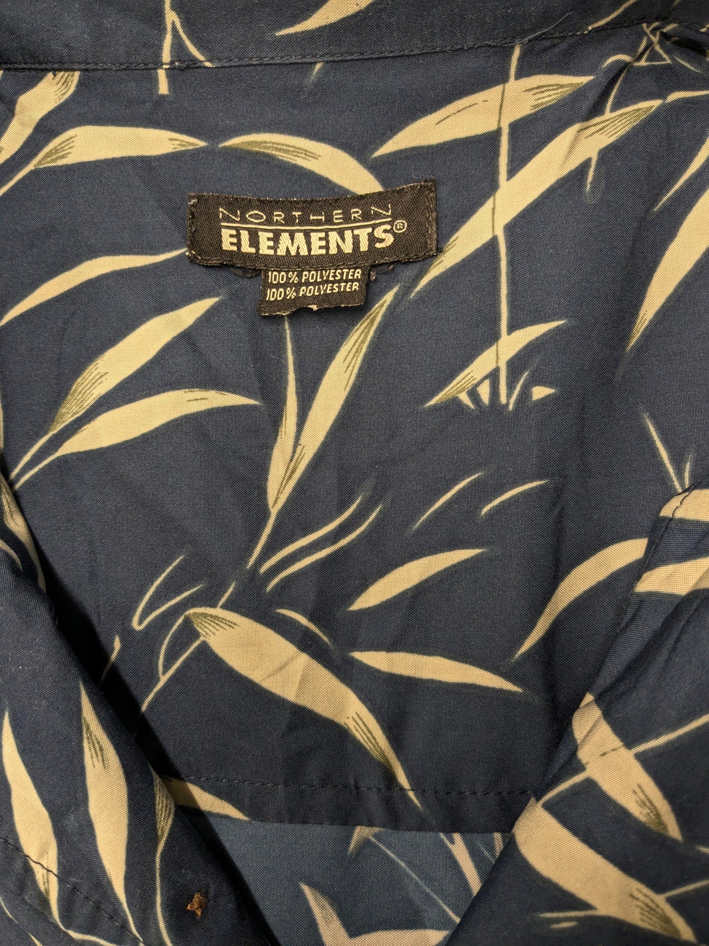 Northern Elements Shirt Short Maniche. Stampa blu verde. Taglia XL.