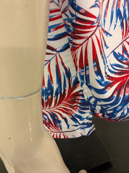 George -Shirt Kurzarm. Rotblaublattmotiv. Größe 3xl / xxxl.