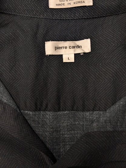 Vintage Pierre Cardin Hawaii overhemd korte mouw. Zwart Beige Groen gekleurd. Maat L.