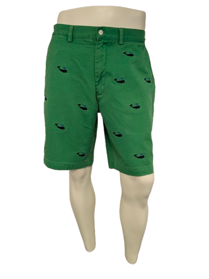 Polo Ralph Lauren shorts. Green blue whale print embroidered. Size W33.