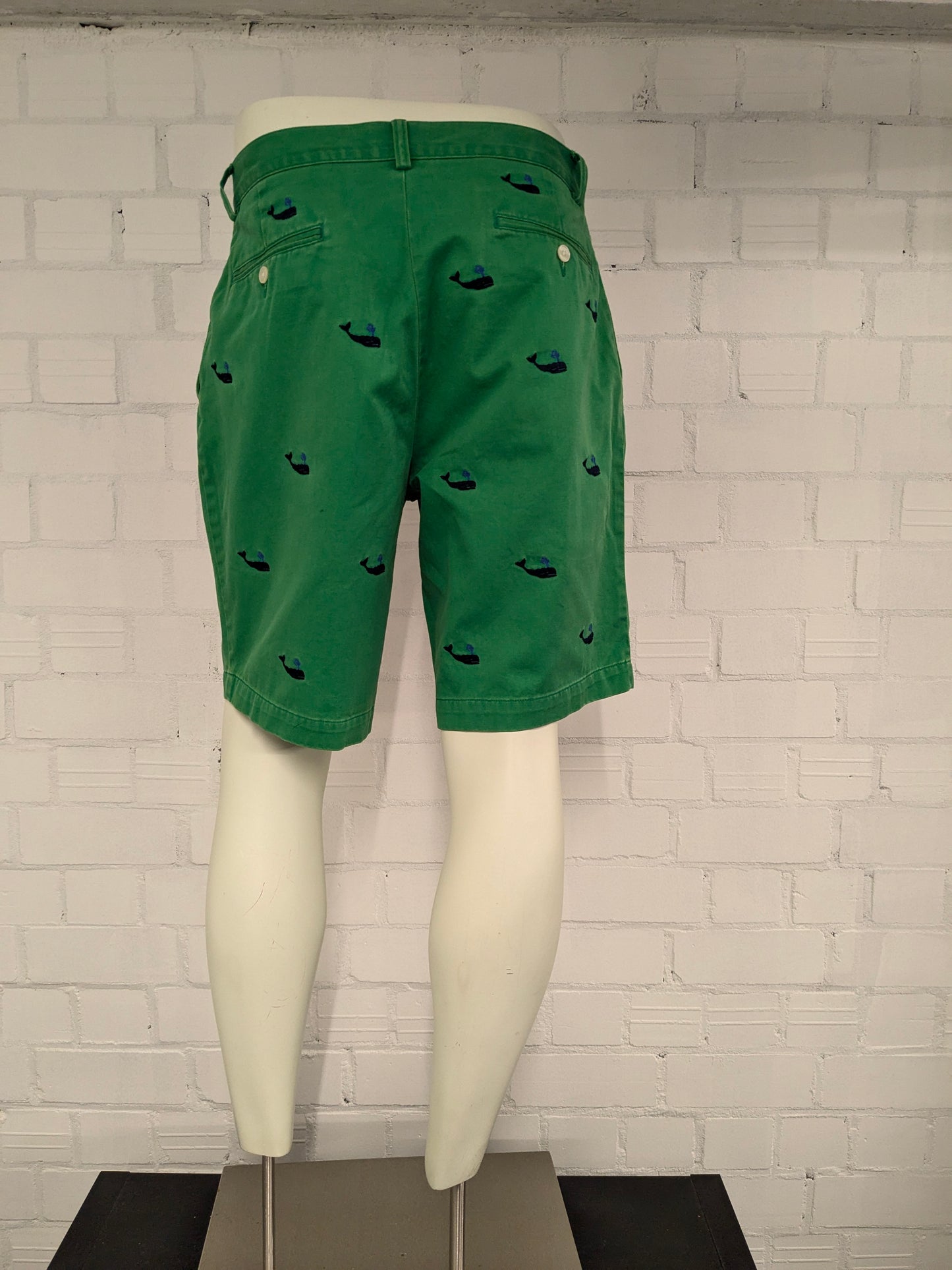 Polo Ralph Lauren shorts. Green blue whale print embroidered. Size W33.