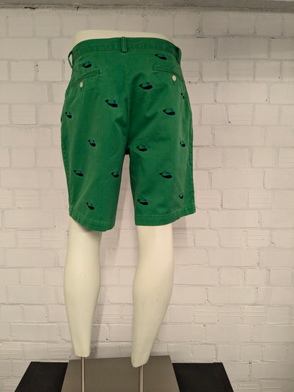 Polo Ralph Lauren shorts. Green blue whale print embroidered. Size W33.