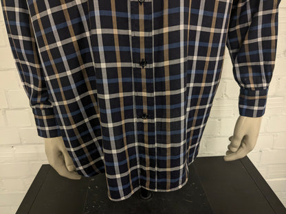 Paul & Shark shirt. Blue brown white checkered. Size 43 / XL.