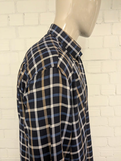 Paul & Shark shirt. Blue brown white checkered. Size 43 / XL.