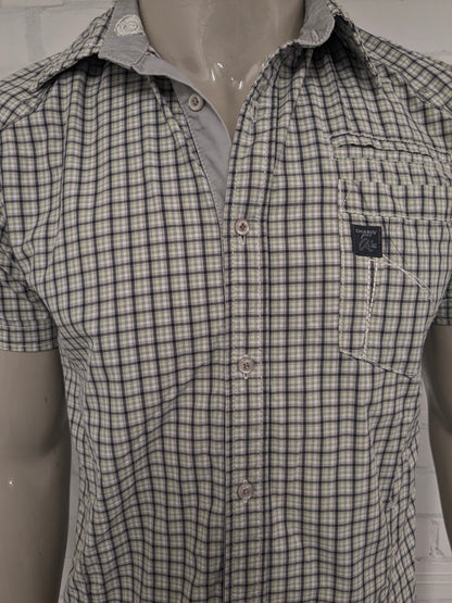 Shirt a manica corta Chasin. Verde Beige Black controllato. Taglia M.