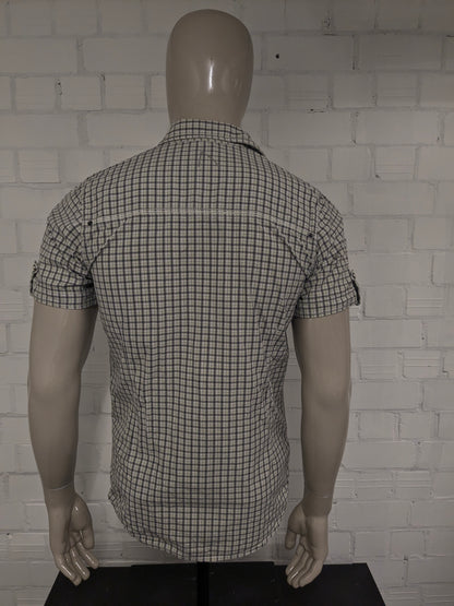 Shirt a manica corta Chasin. Verde Beige Black controllato. Taglia M.