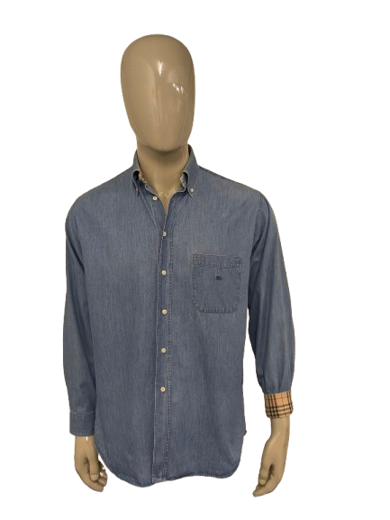 Burberry-Oversize-Hemd – Blue-Jeans-Look – Größe 39/M