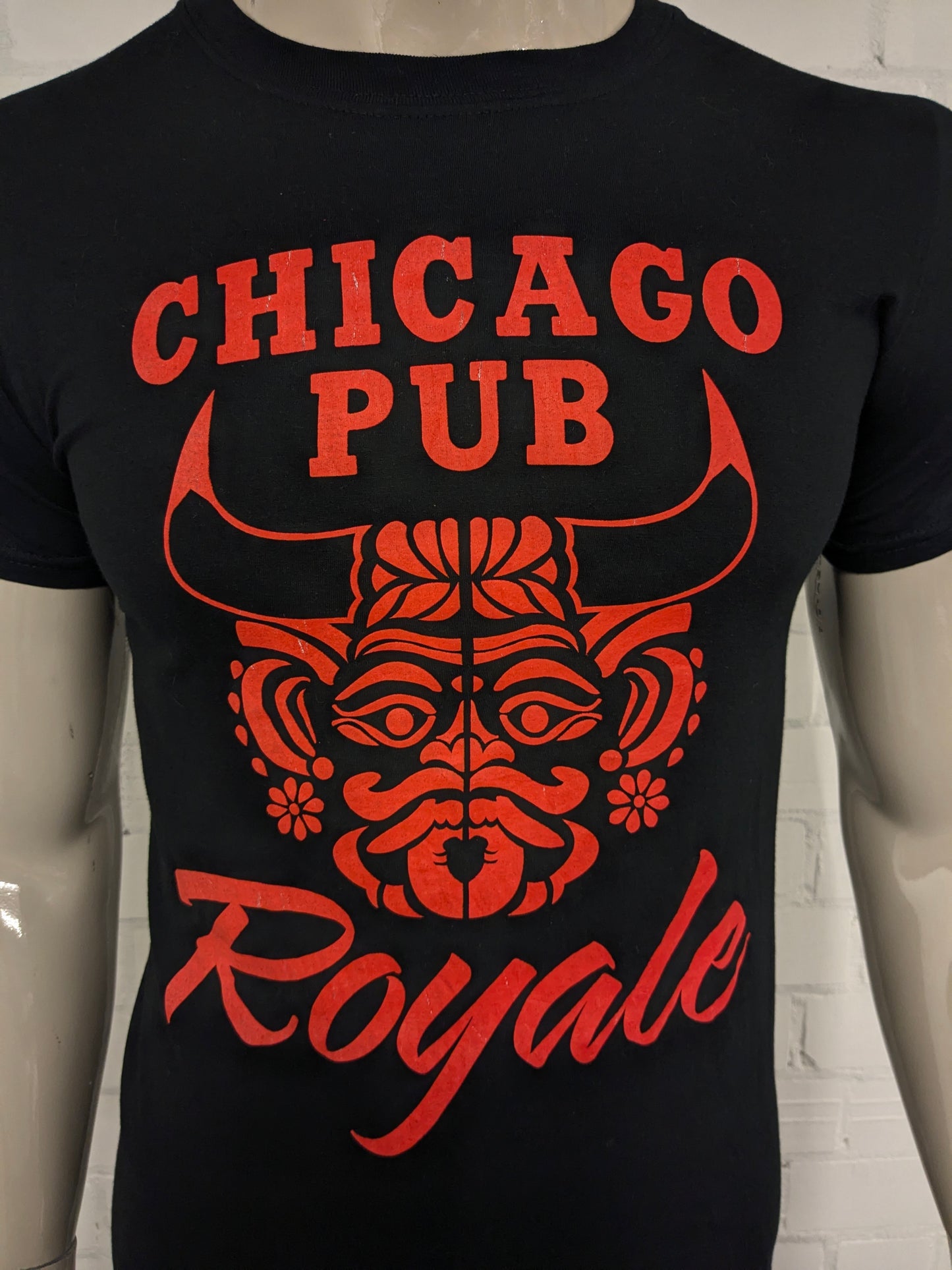 Chicago Pub Shirt. Couleur rouge noir. Taille S.