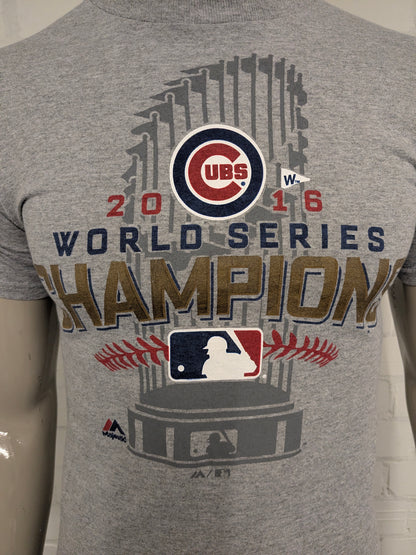 UBS World Series Champions Shirt. Gray with print. Size S.