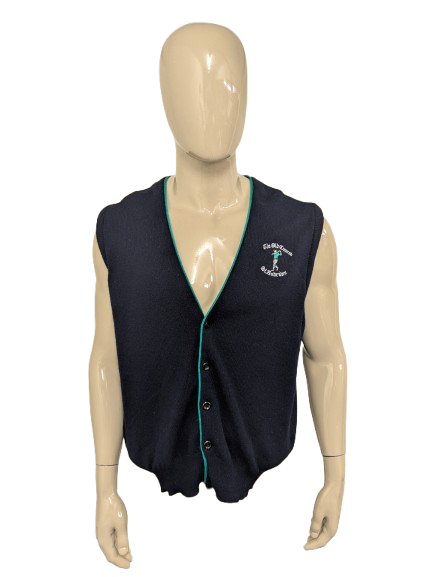 CLAN Vintage Royal Woolen Wiistcoat / Spencer. Colorato verde blu scuro. Taglia L.