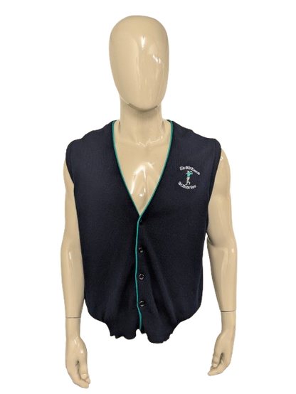 CLAN Vintage Royal Woolen Wiistcoat / Spencer. Colorato verde blu scuro. Taglia L.