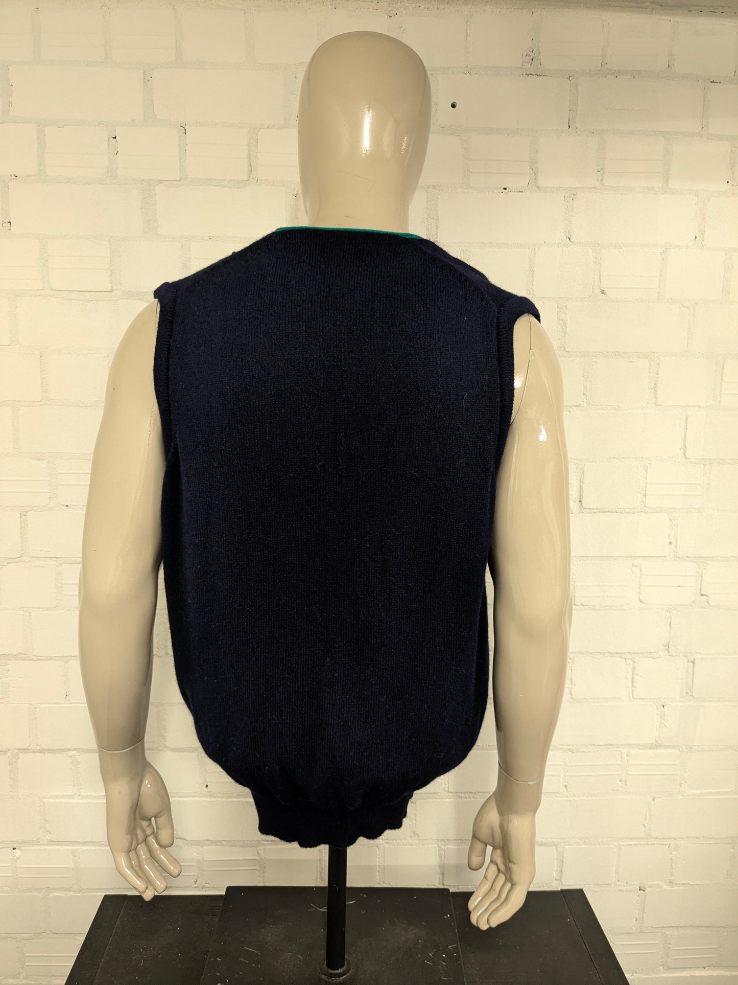 CLAN Vintage Royal Woolen Wiistcoat / Spencer. Colorato verde blu scuro. Taglia L.