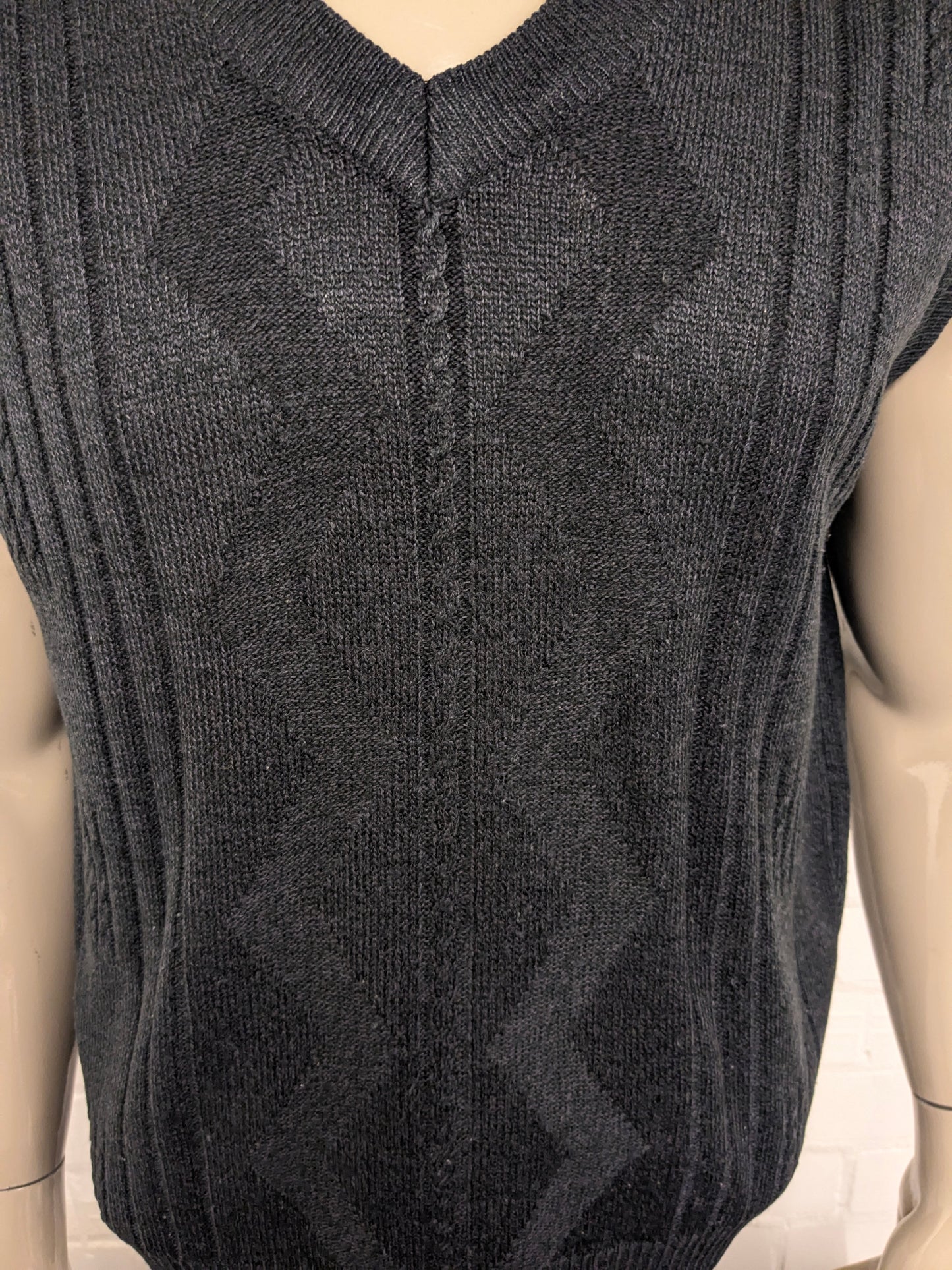 Vintage Le Tyna Spencer. Gris foncé mélangé. Taille L.