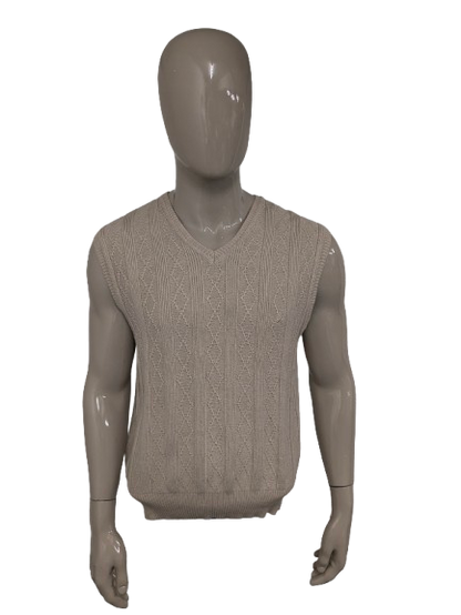 Nautica spencer met V-Hals. Beige gekleurd. Maat L.