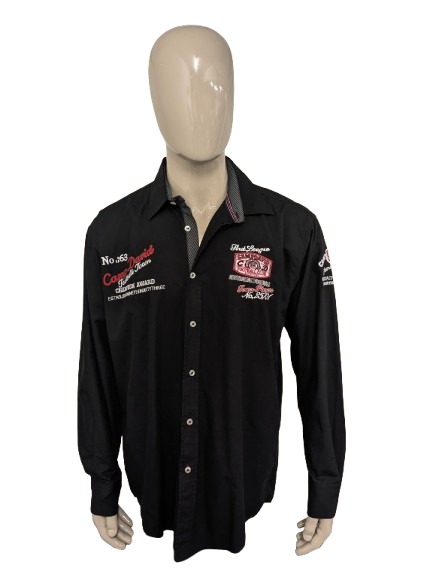 Camp David shirt. Black with different applications. Size XL.