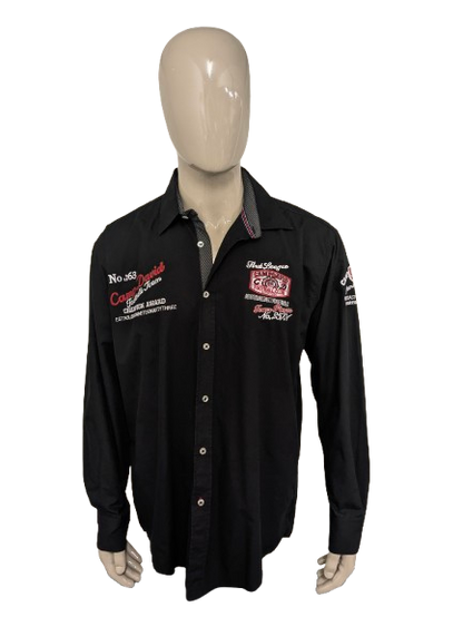Camp David shirt. Black with different applications. Size XL.