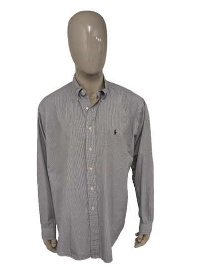 Chemise Ralph Lauren. Motif beige bleu. Type Yarmouth. Taille 2xl / 3xl.