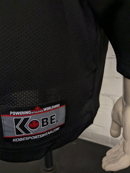 Oshawa Ringette sport longsleeve met V-Hals. Zwart met opdruk. Oversized S / M.