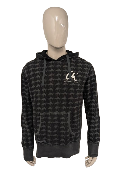 Sweat à capuche Chasin. Impression gris noir. Taille XL.