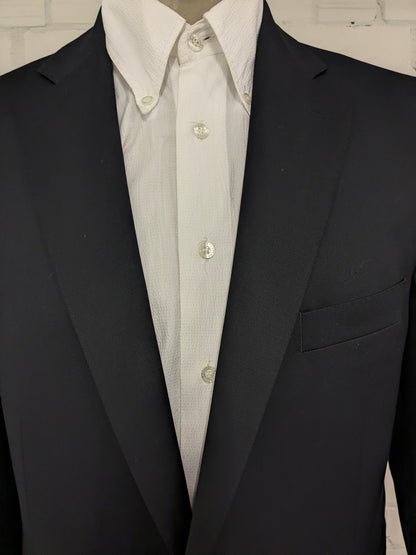 Eduard Dressler Vintage Colbert. Super 100's. Dark blue with gold -colored knots. Size 26 (52 / L).