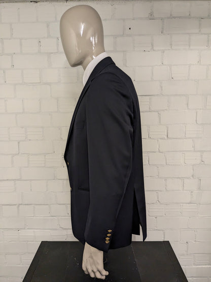 Eduard Dressler Vintage Colbert. Super 100's. Dark blue with gold -colored knots. Size 26 (52 / L).