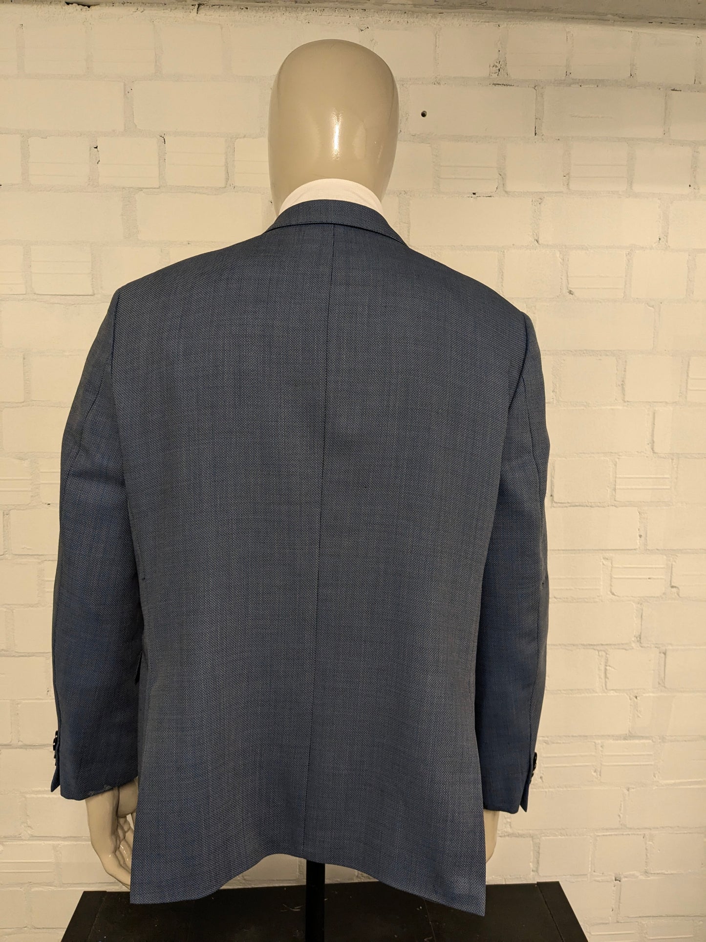 Eduard Dressler Wolljacke. Super 100. Blaugrau gemischt. Größe 26 (52 / l).