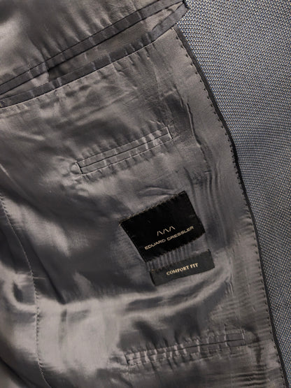 Eduard Dressler Wolljacke. Super 100. Blaugrau gemischt. Größe 26 (52 / l).