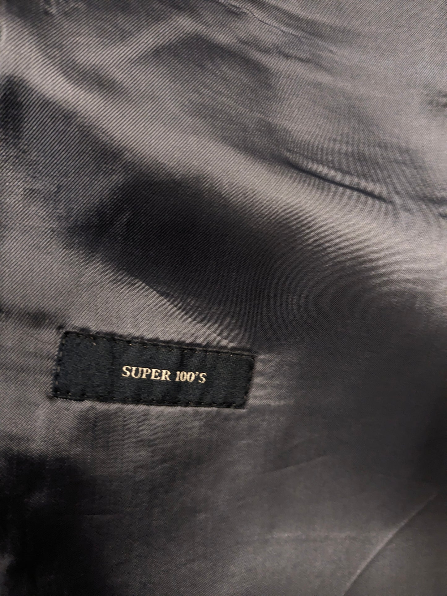 Eduard Dressler Wolljacke. Super 100. Blaugrau gemischt. Größe 26 (52 / l).