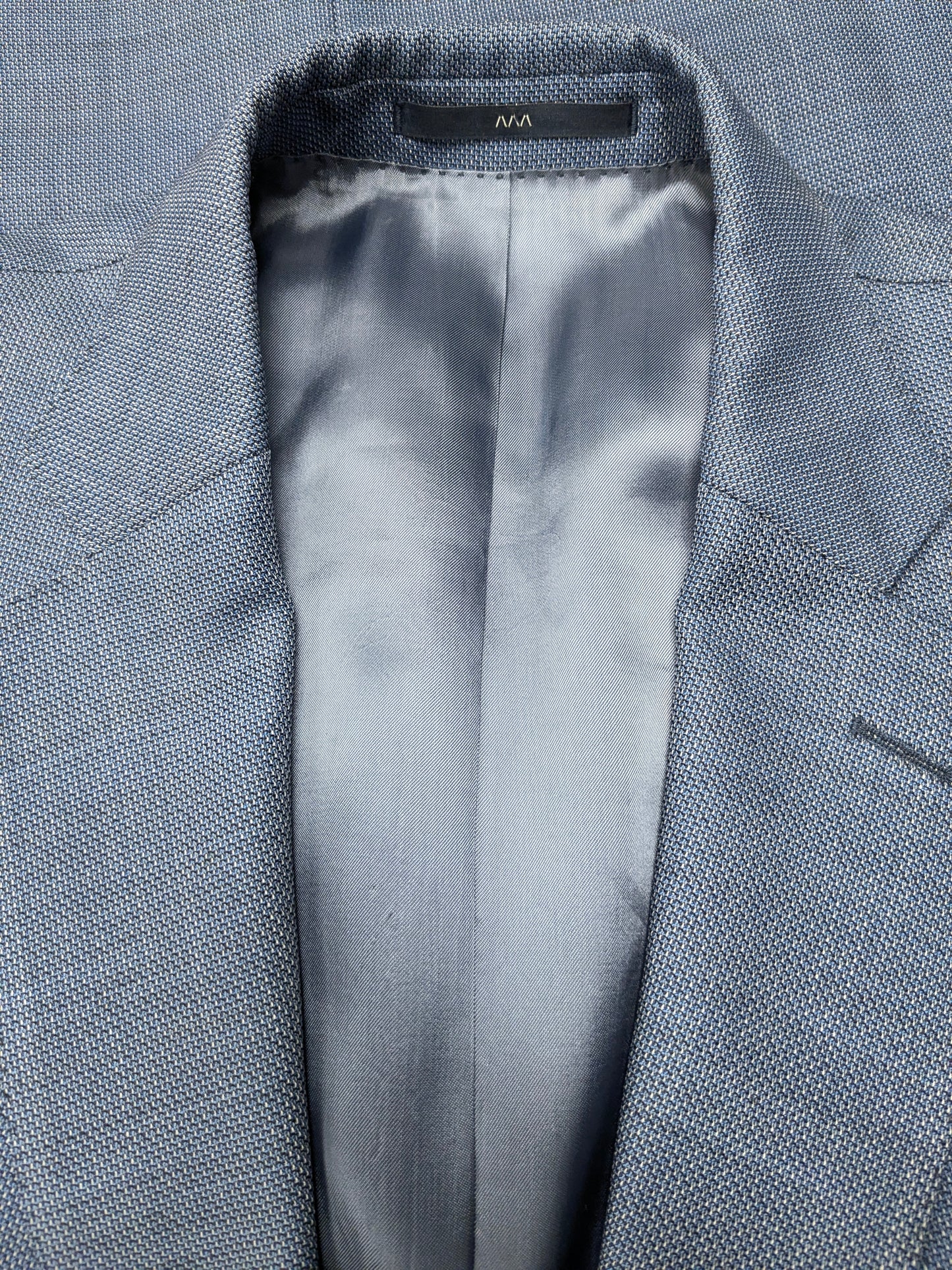 Eduard Dressler Wolljacke. Super 100. Blaugrau gemischt. Größe 26 (52 / l).