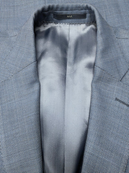 Eduard Dressler Wolljacke. Super 100. Blaugrau gemischt. Größe 26 (52 / l).