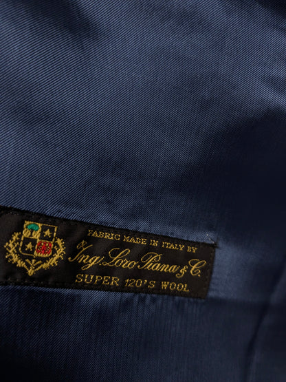 Veste en laine Eduard Dressler. Black bleu beige bloqué. Taille 26. (52 / L)