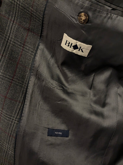 Veste en laine Eduard Dressler. Gris rouge vérifié. Taille 27. (54 / L).