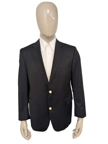 Eduard Dressler Vintage Colbert. Dark blue with gold -colored knots. Size 26 (52 / L).